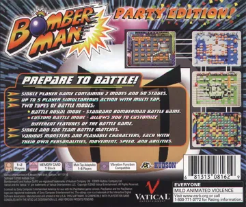 Bomberman - Party Edition (US) box cover back